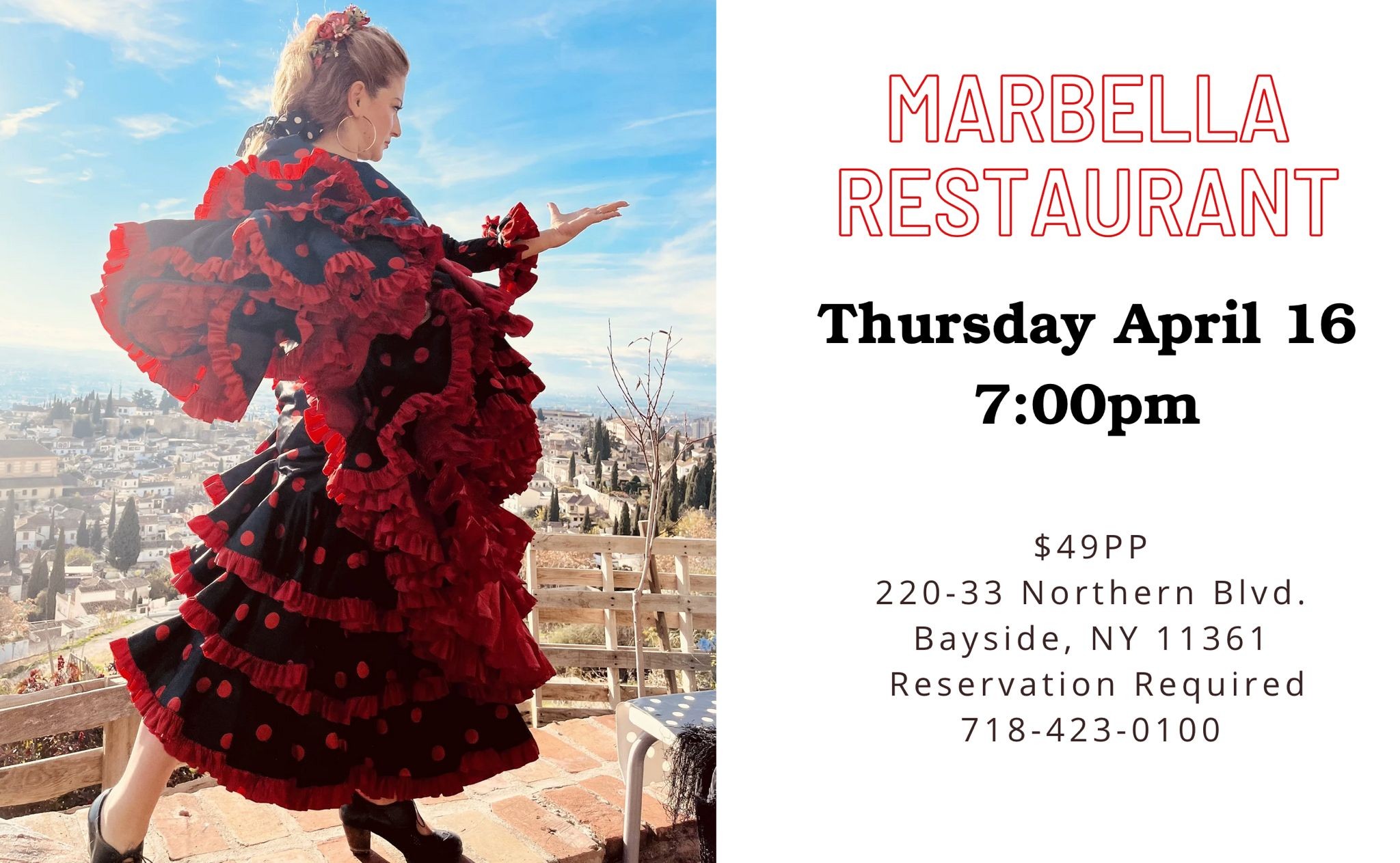 Monthly Flamenco 4 Course Dinner & Show $49++