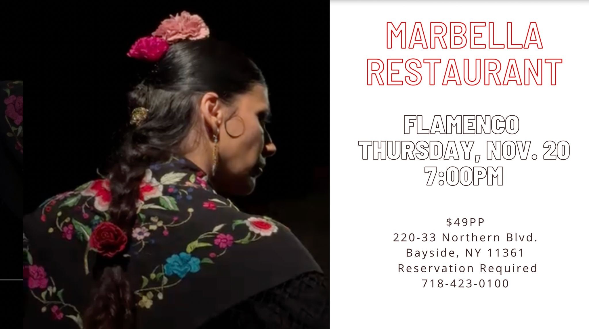 Monthly Flamenco 4 Course Dinner & Show $49++